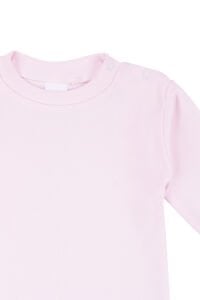 Kız Bebek Pembe Sade Uzun Kol Çıtçıtlı Body