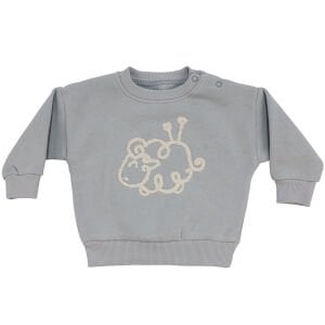 Unisex Gri Kuzu Nakışlı Üç İp İkili Takım