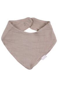 Unisex Bej Üçgen Müslin Fular Önlük