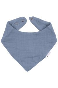 Unisex Mavi Üçgen Müslin Fular Önlük