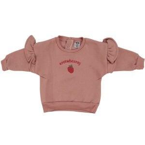 Kız Bebek Pembe Çilek Nakışlı Üç İp İkili Takım