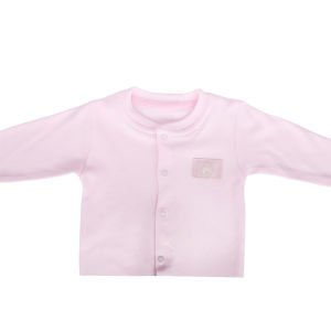 Kız Bebek Pembe Sade Çıtçıtlı Kendinden Çoraplı Tulum