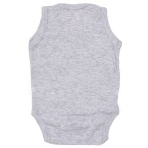 Unisex Gri Jakarlı Askılı Çıt Çıtlı Body Zıbın