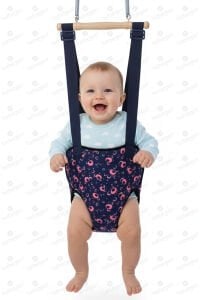 Lacivert Pembe Yuvarlak Desenli Hoppala Salıncak