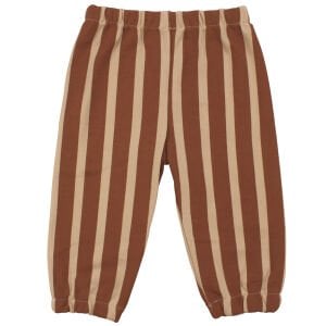 Erkek Bebek Bej Kahve Aslan Baskılı Çizgili İkili Takım