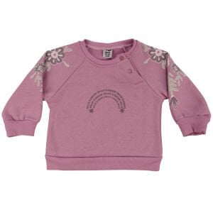 Kız Bebek Pembe Hello Flowers Yazılı Kolları Çiçek Baskılı Üç İp 2'li Takım