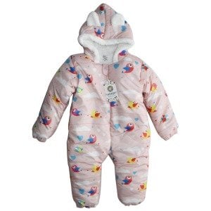 Kız Bebek Somon Kozmonot Ayaksız Tulum