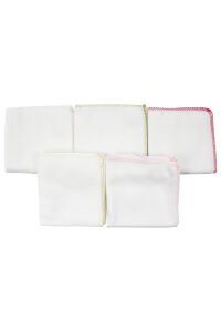 Kız Bebek Pembe Yeşil Renkli 10'lu Penye Ağız Mendili 20x20cm