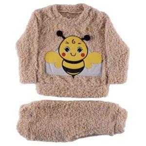 Unisex Bej Arılı Welsoft 2'li Peluş Takım