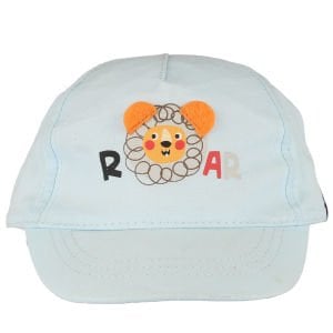 Erkek Bebek Mavi Roar Aslanlı Baskılı Şapka 0-18 Ay