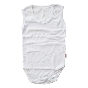 Unisex Beyaz Ribanalı Askılı Badi Zıbın