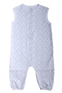 Unısex Açık Gri Kareli Desenli Uyku Tulumu