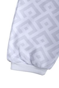 Unısex Açık Gri Kareli Desenli Uyku Tulumu