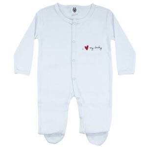 Unisex Daddy Yazılı Beyaz Patikli Tulum