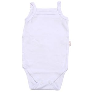 Unisex Beyaz İp Askılı Çıtçıtlı Badi Zıbın