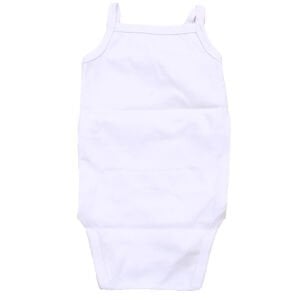 Unisex Beyaz İp Askılı Çıtçıtlı Badi Zıbın