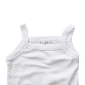 Unisex Beyaz İp Askılı Çıtçıtlı Badi Zıbın