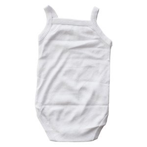 Unisex Beyaz İp Askılı Çıtçıtlı Badi Zıbın