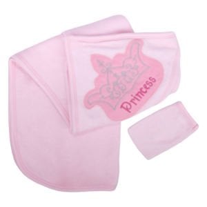 Pembe Princess Taçlı Havlu Lif Set