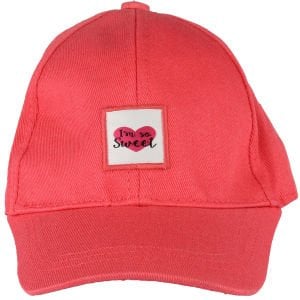 Kız Çocuk Pembe Kalp Armalı Şapka 1-3 Yaş
