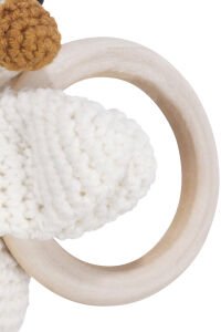Unisex Ekru Turuncu Ördek Diş Kaşıyıcı Çıngıraklı Amigurumi Oyuncak