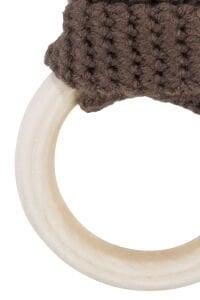 Unisex Kahve Tavşan Kulak Amigurumi Diş Kaşıyıcı Amigurumi Oyuncak