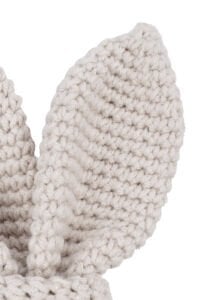 Unisex Bej Tavşan Kulak Amigurumi Diş Kaşıyıcı Amigurumi Oyuncak