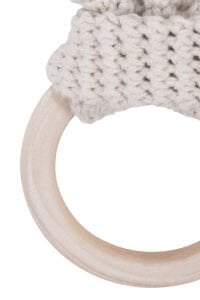 Unisex Bej Tavşan Kulak Amigurumi Diş Kaşıyıcı Amigurumi Oyuncak