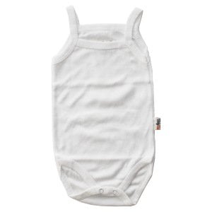 Unisex Ekru İp Askılı Çıtçıtlı Badi Zıbın