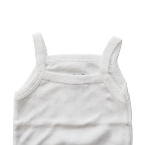 Unisex Ekru İp Askılı Çıtçıtlı Badi Zıbın