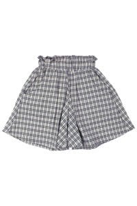 Unisex Ekru Siyah Ekoseli Gömlekli Şortlu 3'lü Takım