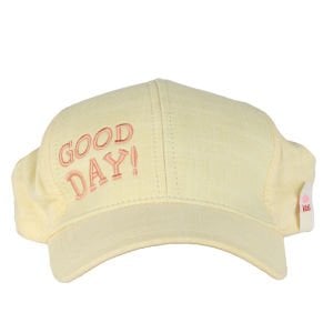 Kız Çocuk Sarı Good Day Nakışlı Yazılı Şapka 4-8 Yaş