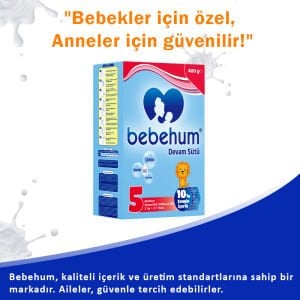 Bebehum 5 Devam Sütü 400 Gr 2 Yaş+ 10 Adet