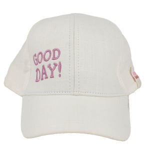 Kız Çocuk Ekru Good Day Nakışlı Yazılı Şapka 4-8 Yaş