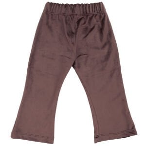 Kız Bebek Ekru Kahve Kadife Pantolonlu Kelebek Desenli İkili Takım