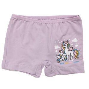 Kız Çocuk Lila Renkli Unicorn Baskılı Boxer 2-3 Yaş