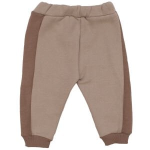 Erkek Bebek Kahve Aslan Nakışlı Cepli Panduflu Üç İp Üçlü Takım