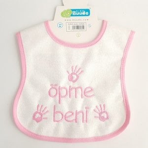 Pembe Öpme Beni Yazılı Kız Bebek Önlüğü