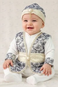 Tuğra Desenli Laci Gold Şehzade Erkek Bebek Mevlüt Tulumu