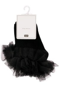 Kız Bebek Siyah Bileği Tüllü Çorap 6-12 Ay