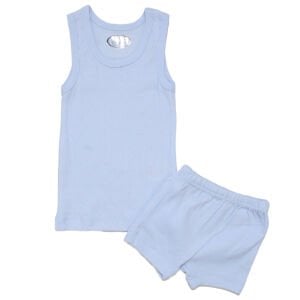 Unisex Mavi Jakarlı Atlet Boxer Takım