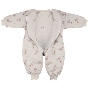 Unisex Ekru Ördek Desenli Elyaf Dolgulu Uyku Tulumu 2.5 Tog Uyku Tulumu