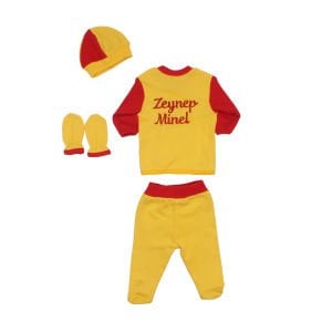 Unisex Taraftar GS Galatasaraylı İsme Özel 4 Parça Takım 0-3 Ay