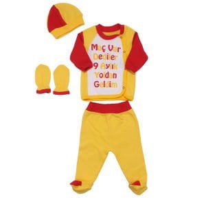 Unisex Taraftar GS Galatasaraylı İsme Özel 4 Parça Takım 0-3 Ay