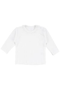 Kız Bebek Ekru Mavi Renkli Çiçek Nakışlı Badili Kot Salopet Tulum