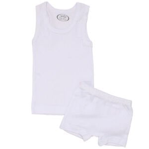 Unisex Ekru Jakarlı Atlet Boxer Takım