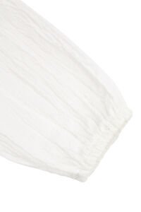 Kız Çocuk Beyaz Laci Çiçek Nakışlı Düğmeli Gömlekli Kot Salopet Takım