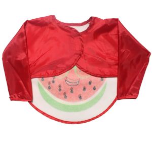 Unisex Kırmızı Karpuz Desenli Uzun Kollu Önlük