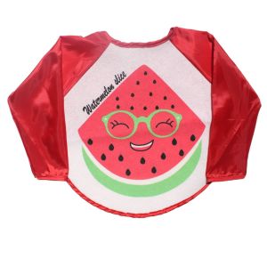 Unisex Kırmızı Karpuz Desenli Uzun Kollu Önlük