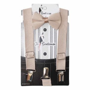 Kahve Lastikli Papyon Pantolon Askısı Set